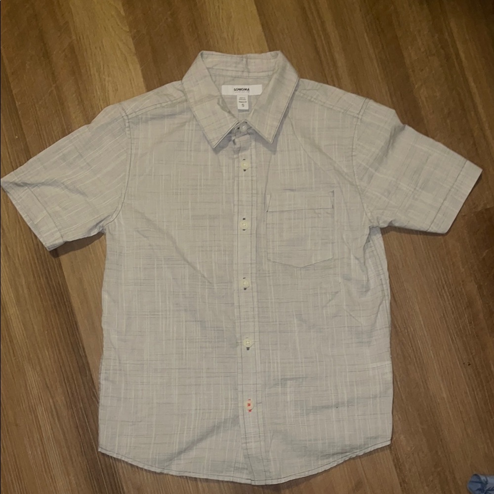Sonoma Goods Gray Casual Button Down Shirt. Boys S
